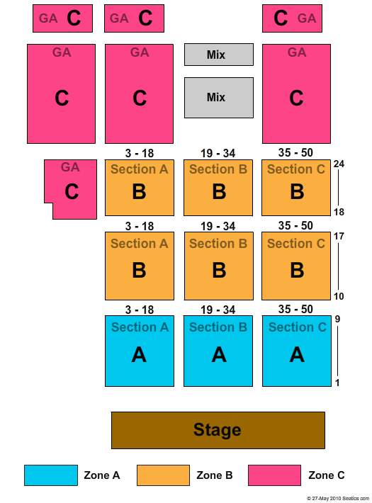 Snoqualmie Casino-Ballroom End Stage Zone Seating Chart